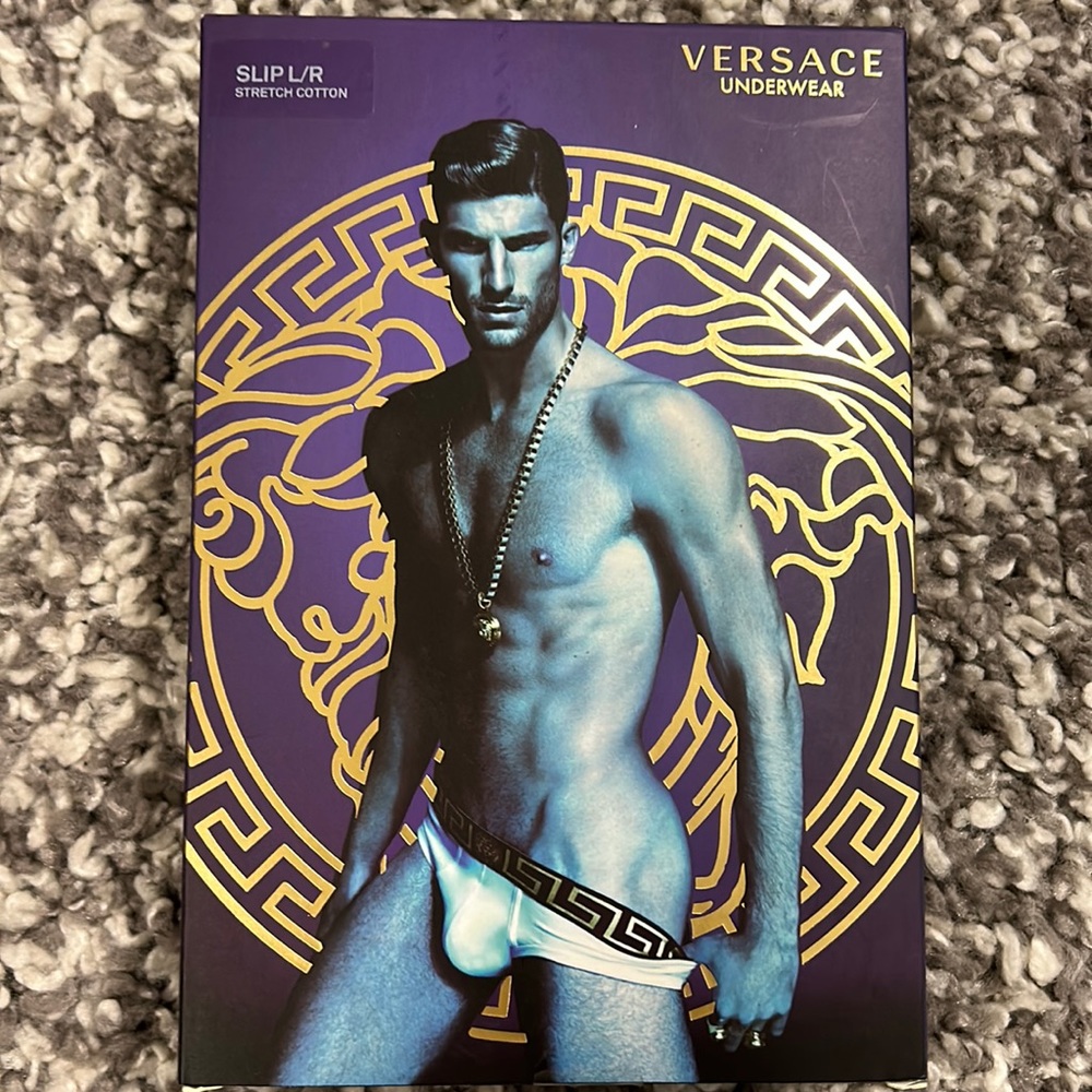 Versace underwear.  Men’s low rise slip,  various sizes.  New.  Un opened boxes.